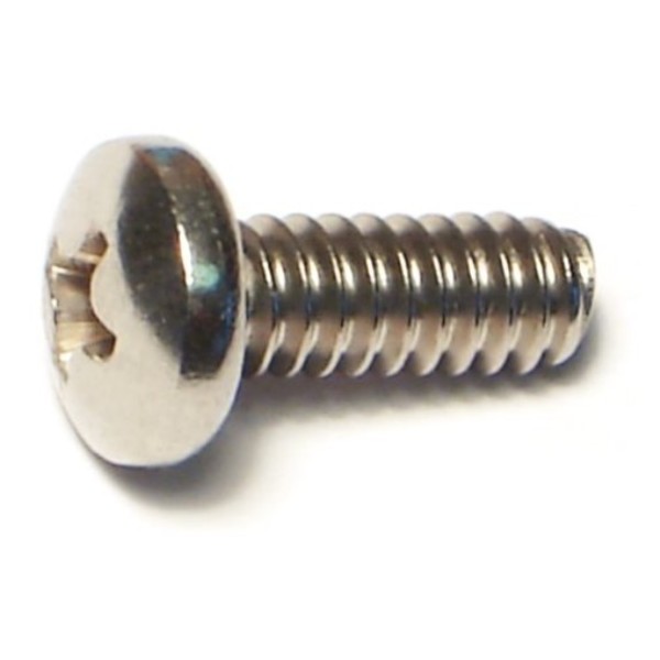 Midwest Fastener #10-24 x 1/2 in Phillips Pan Machine Screw, Plain Stainless Steel, 100 PK 07111